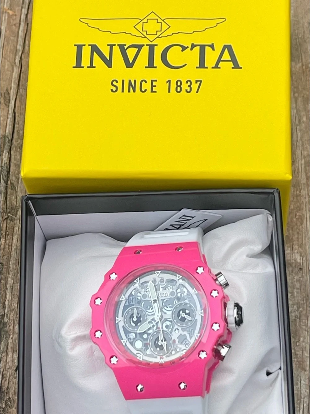 Invicta Racing Apexium Unisex Watch - 41mm, Pink & White (69624) new
